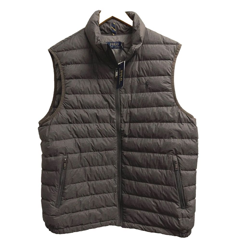 Polo Ralph Lauren Big & Tall 1XB Grey Water-Repellent Packable Puffer Down Vest